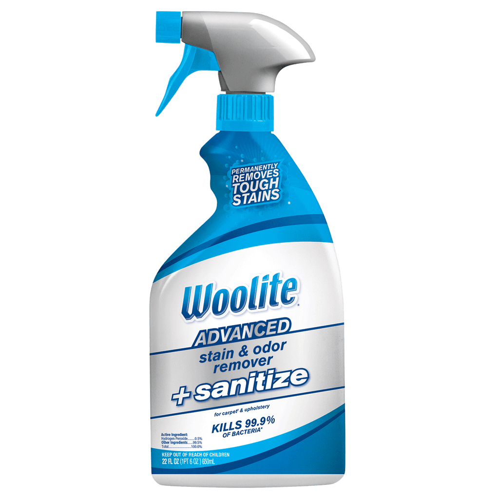 Woolite Advanced Stain Odor Remover Plus Sanitize
                        Front of Bottle