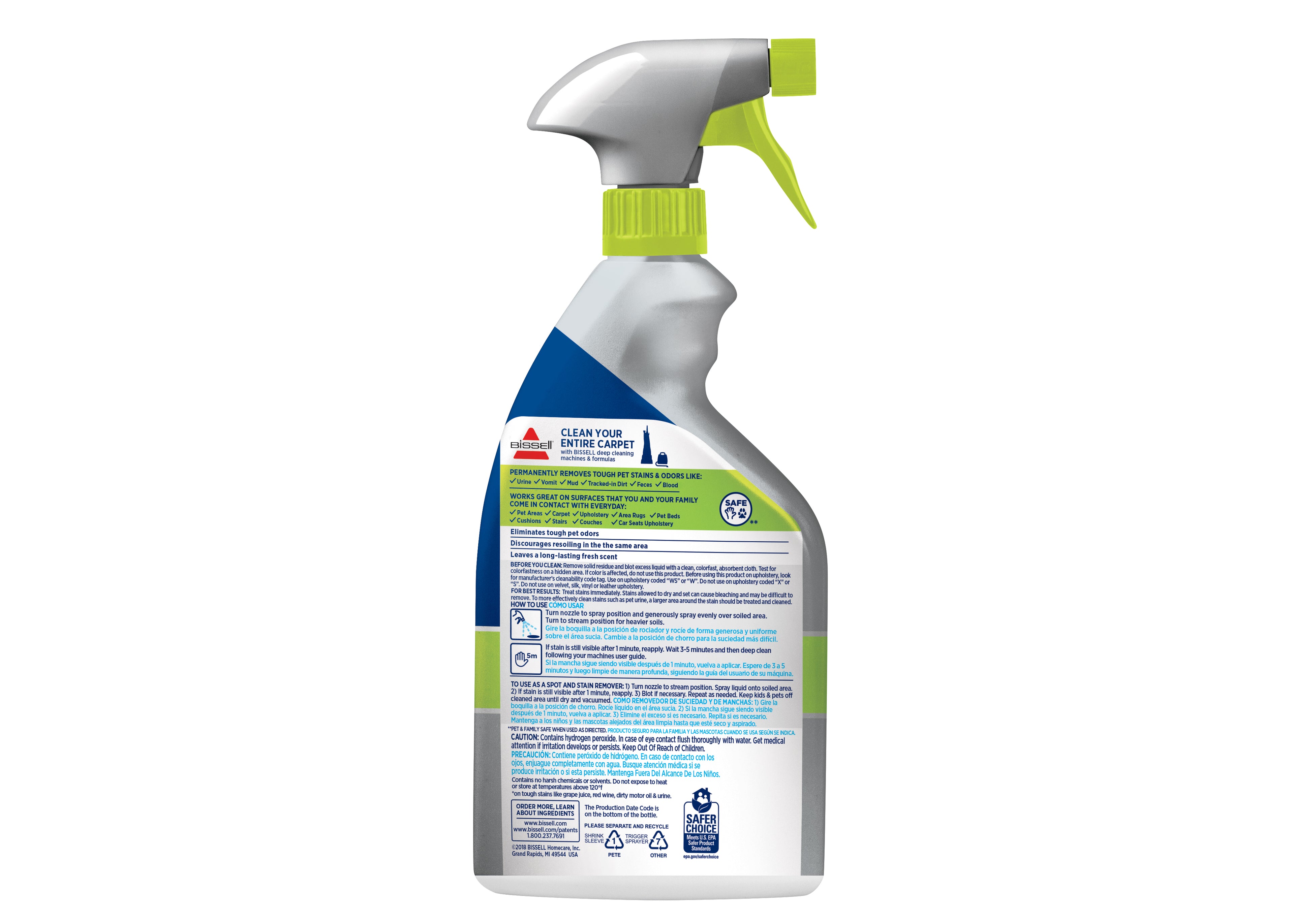PET PRO OXY Stain Destroyer Formula Trigger Back of
                        Bottle