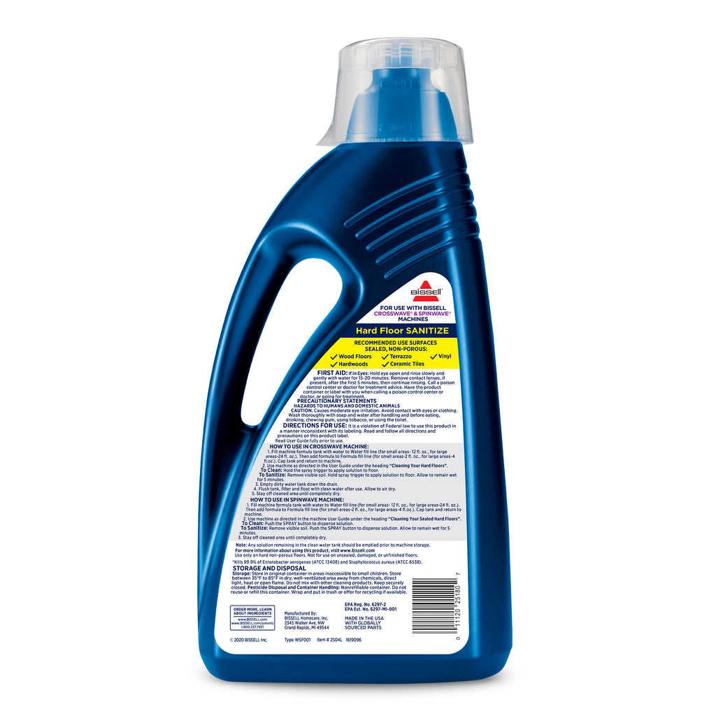 Hard Floor Sanitize Formula rear view.