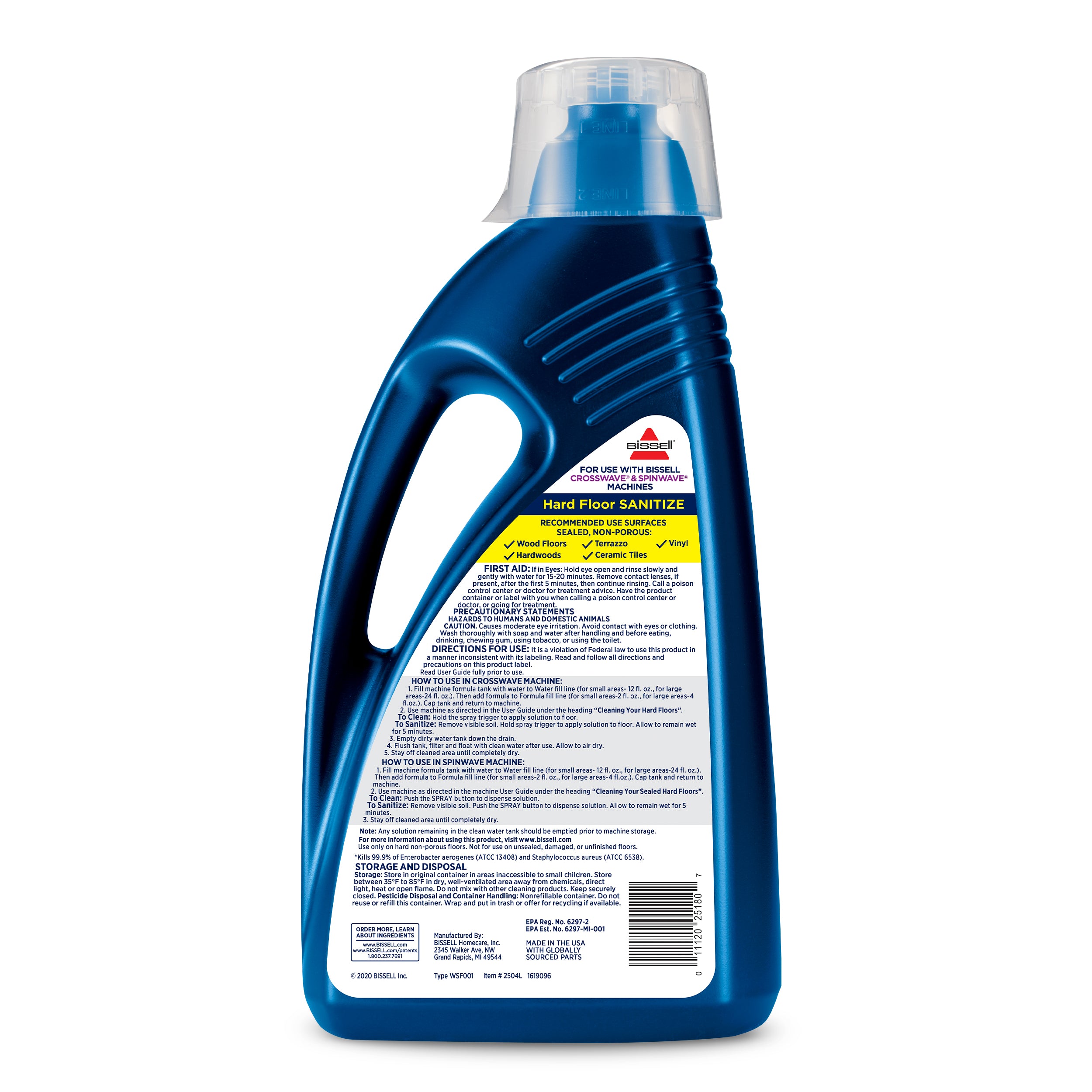 Hard Floor Sanitize Formula rear view.