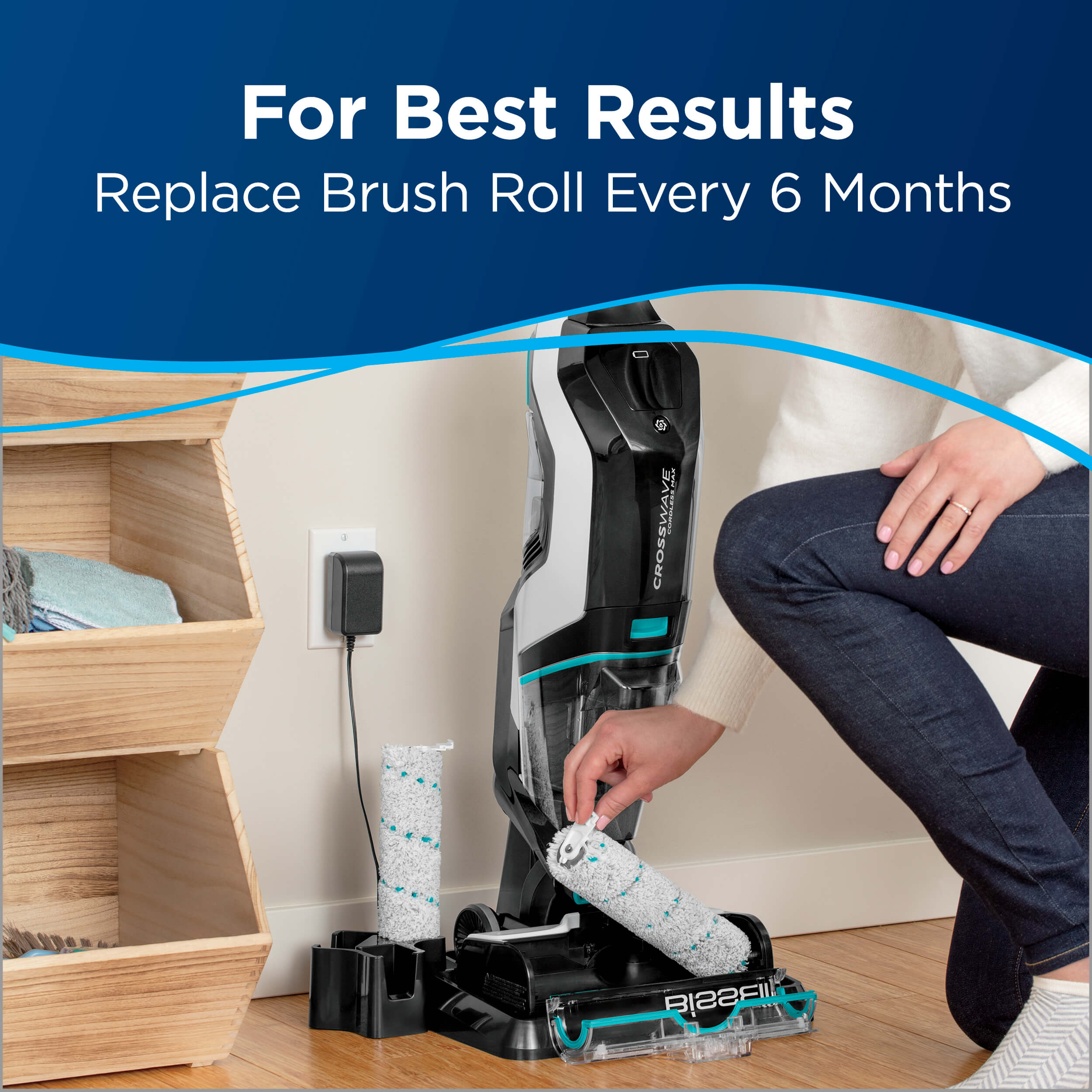 Area Rug Brush Roll 1618639 being replaced Text: For
                        Best Results Replace Brush Roll Every Six Months