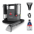 Little Green Cordless SmartMix Portable Carpet Cleaner with included trial formula and two attachments