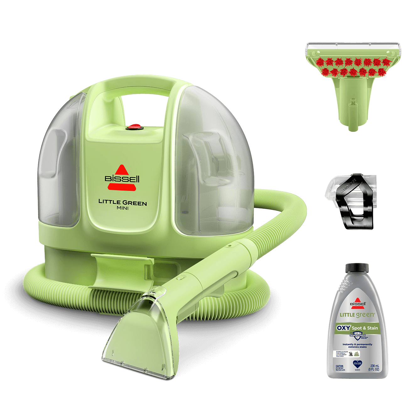 Little Green Mini with included tools and trial size formula