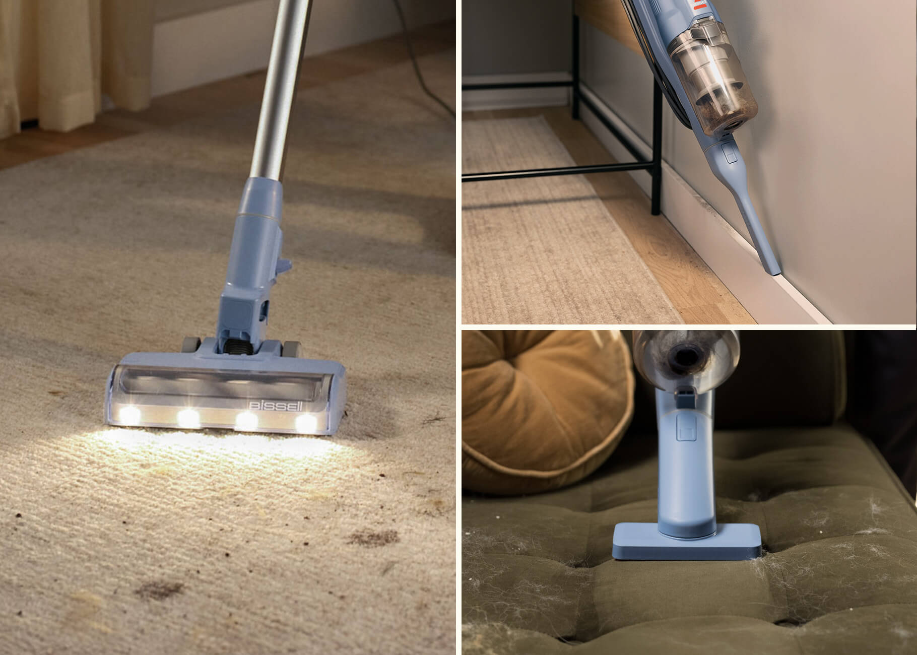 Using attachments to clean various surfaces