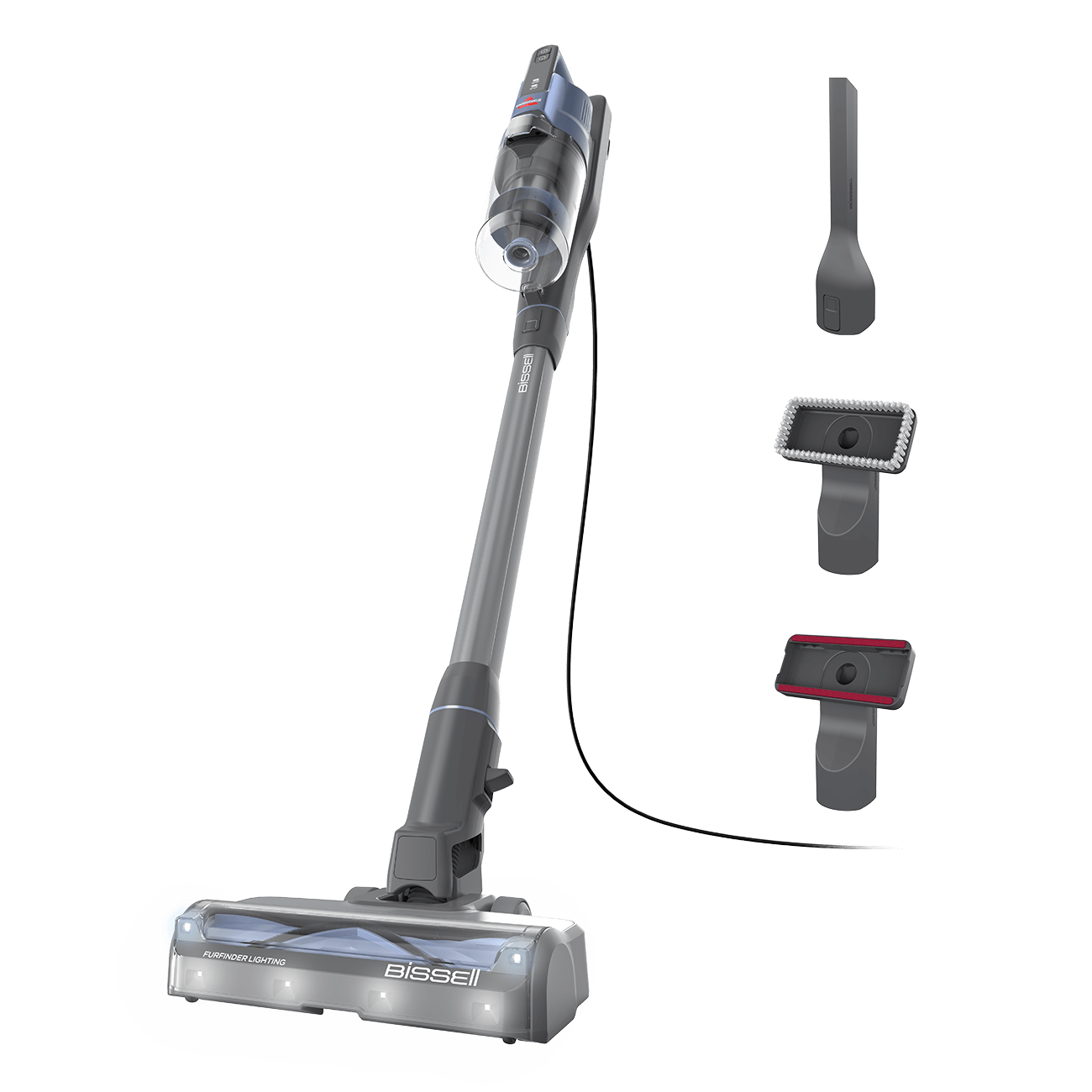 PowerClean FurFinder Corded Stick Vac with included pack-ins