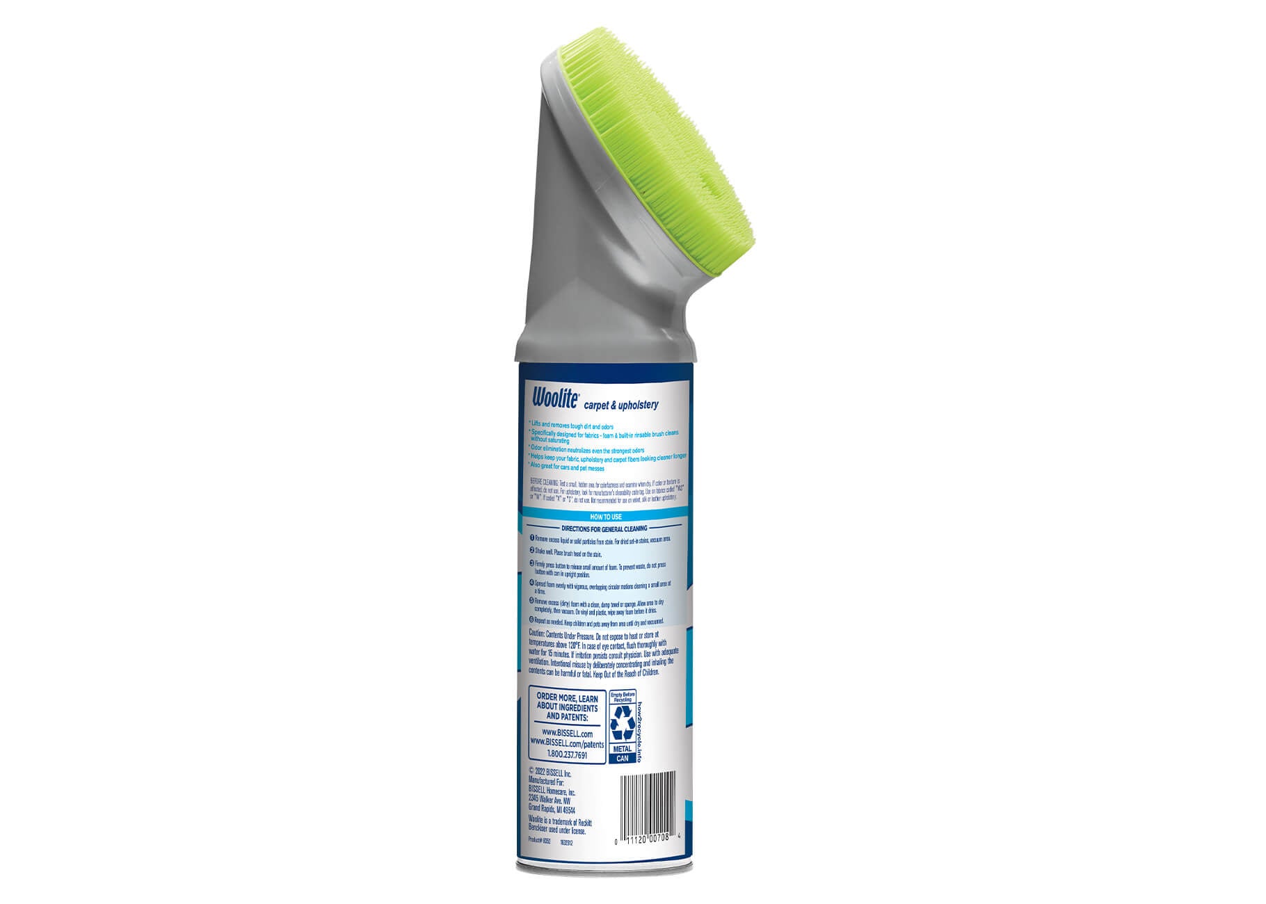 Woolite Carpet and Upholstery Cleaner Back of can with Label