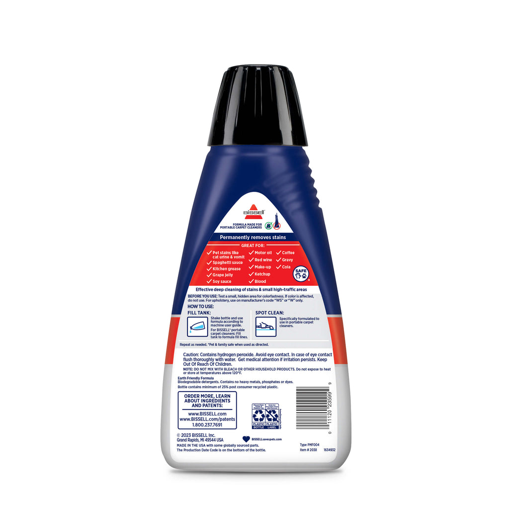 PRO OXY Spot & Stain Formula Back of Bottle with
                        label