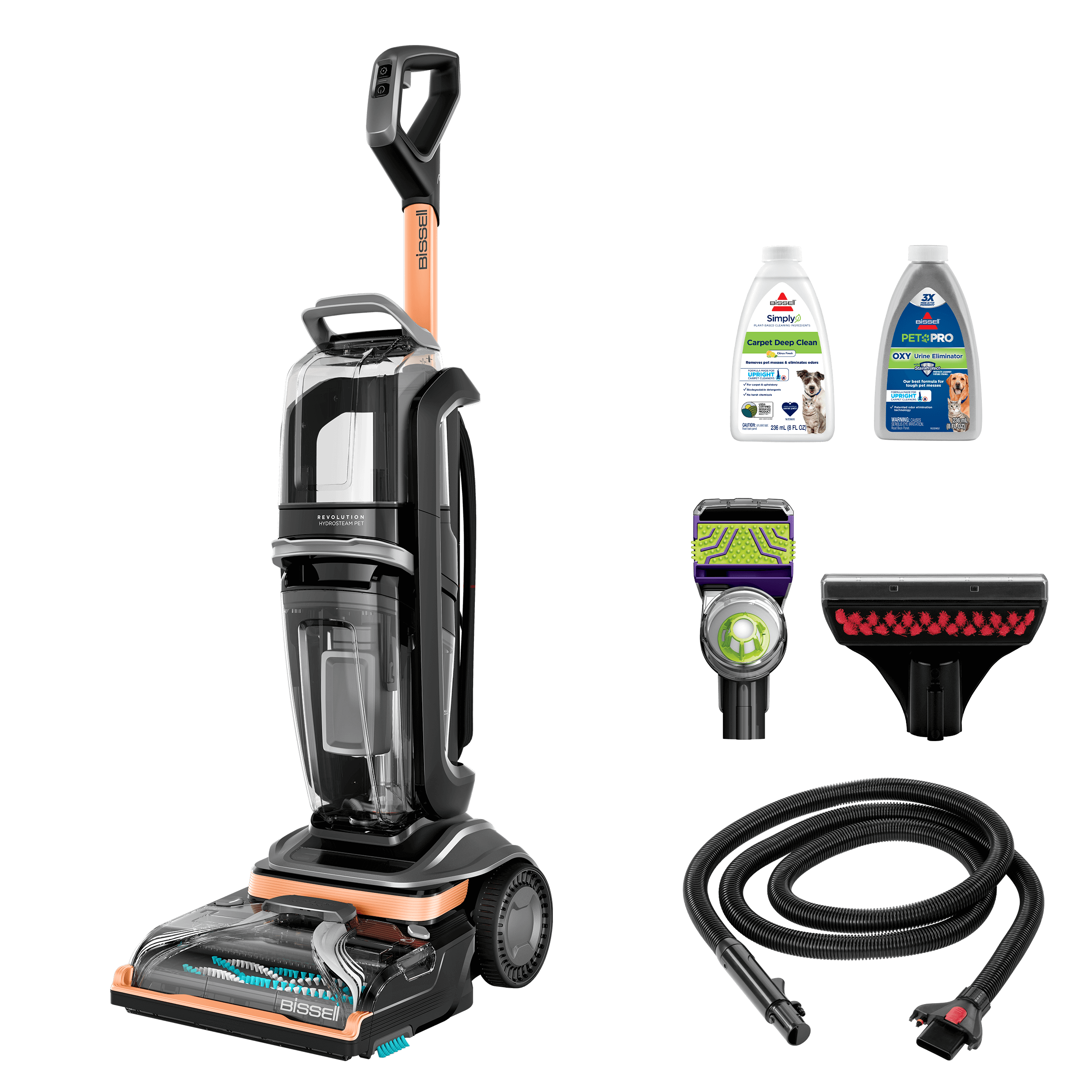 Revolution HydroSteam Carpet Cleaner and included pack-ins