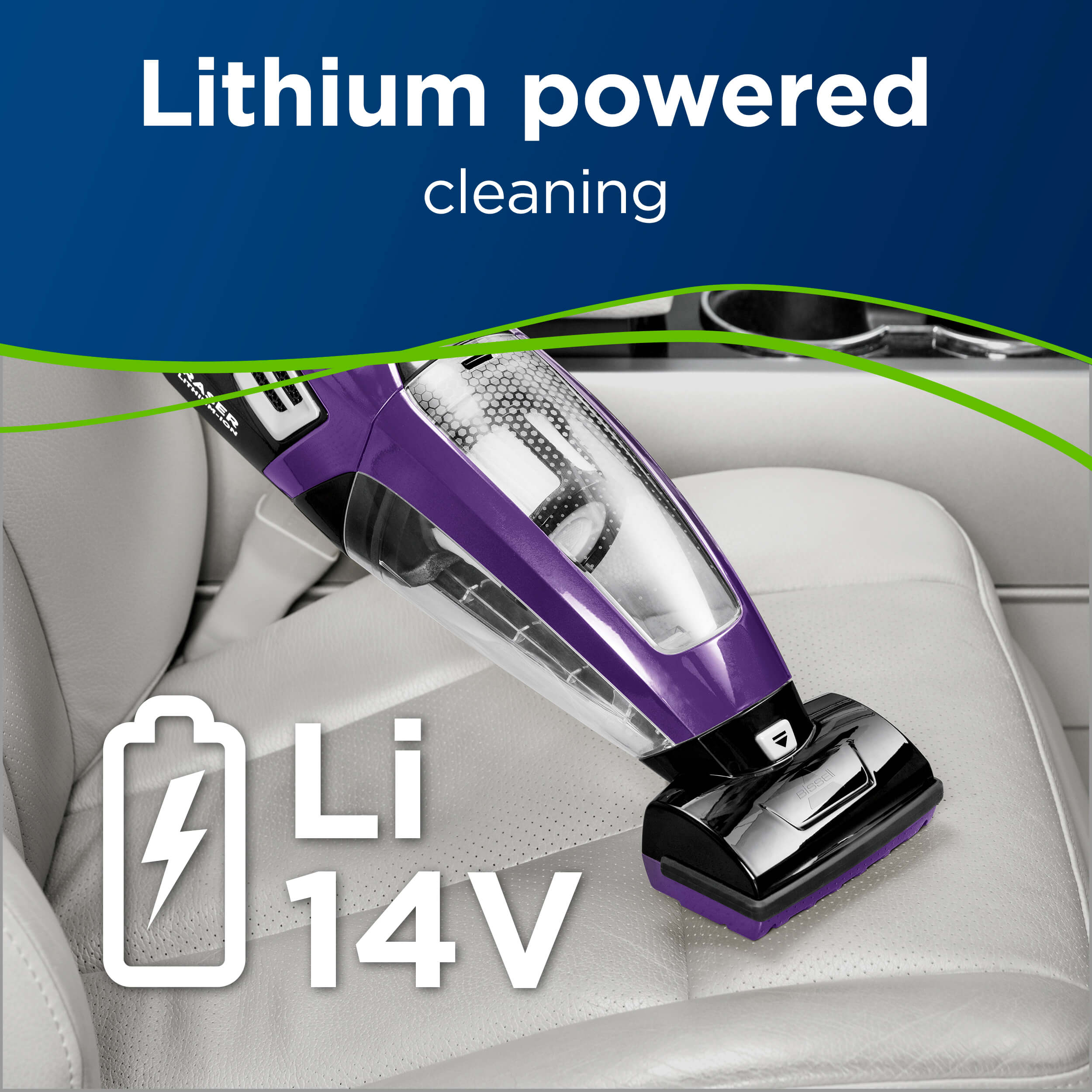 Pet Hair Eraser Hand Vac 2390 Vacuuming Auto Interior
                        Text: Lithium powered cleaning Li 14V