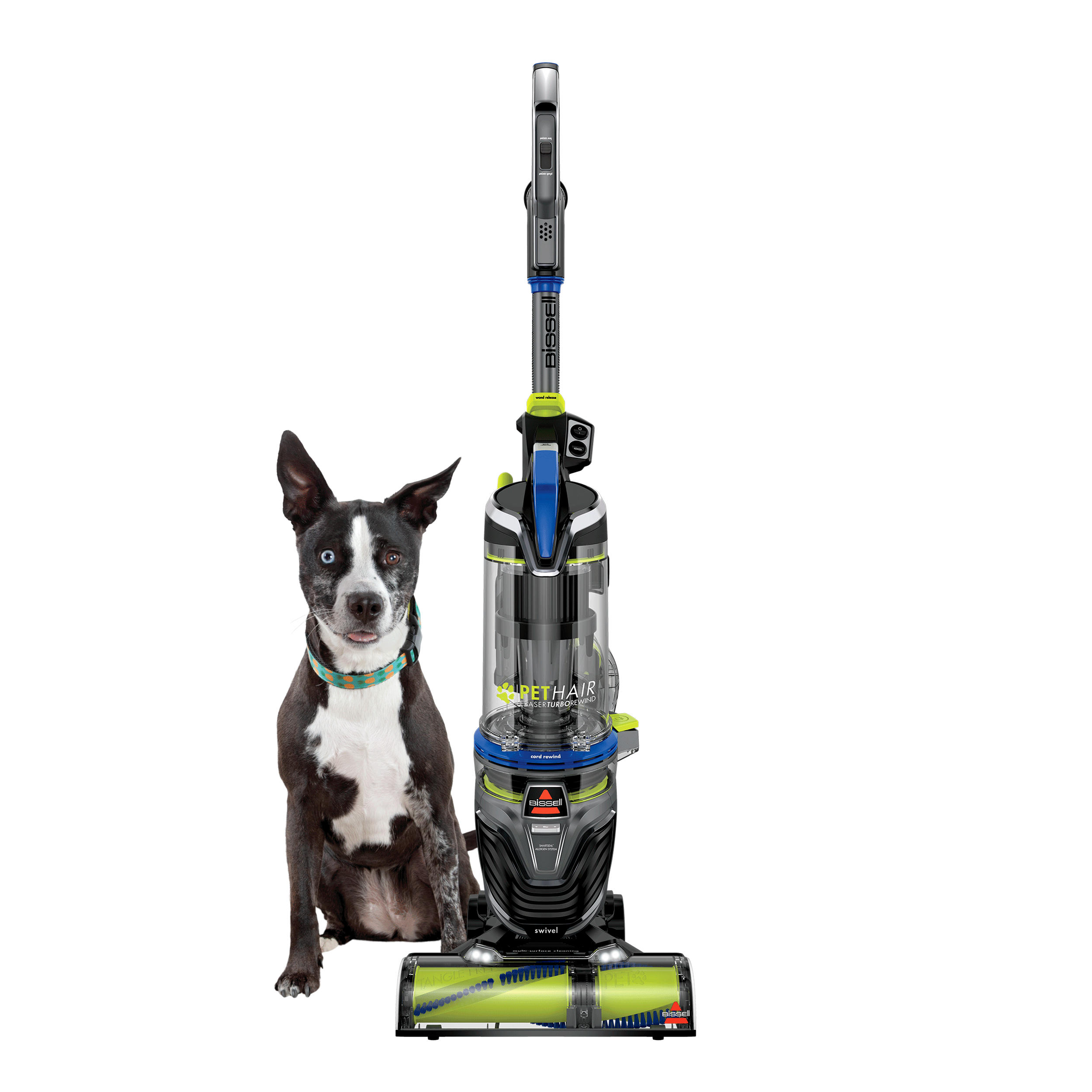 Pet Hair Eraser Turbo Rewind Vacuum with Dog