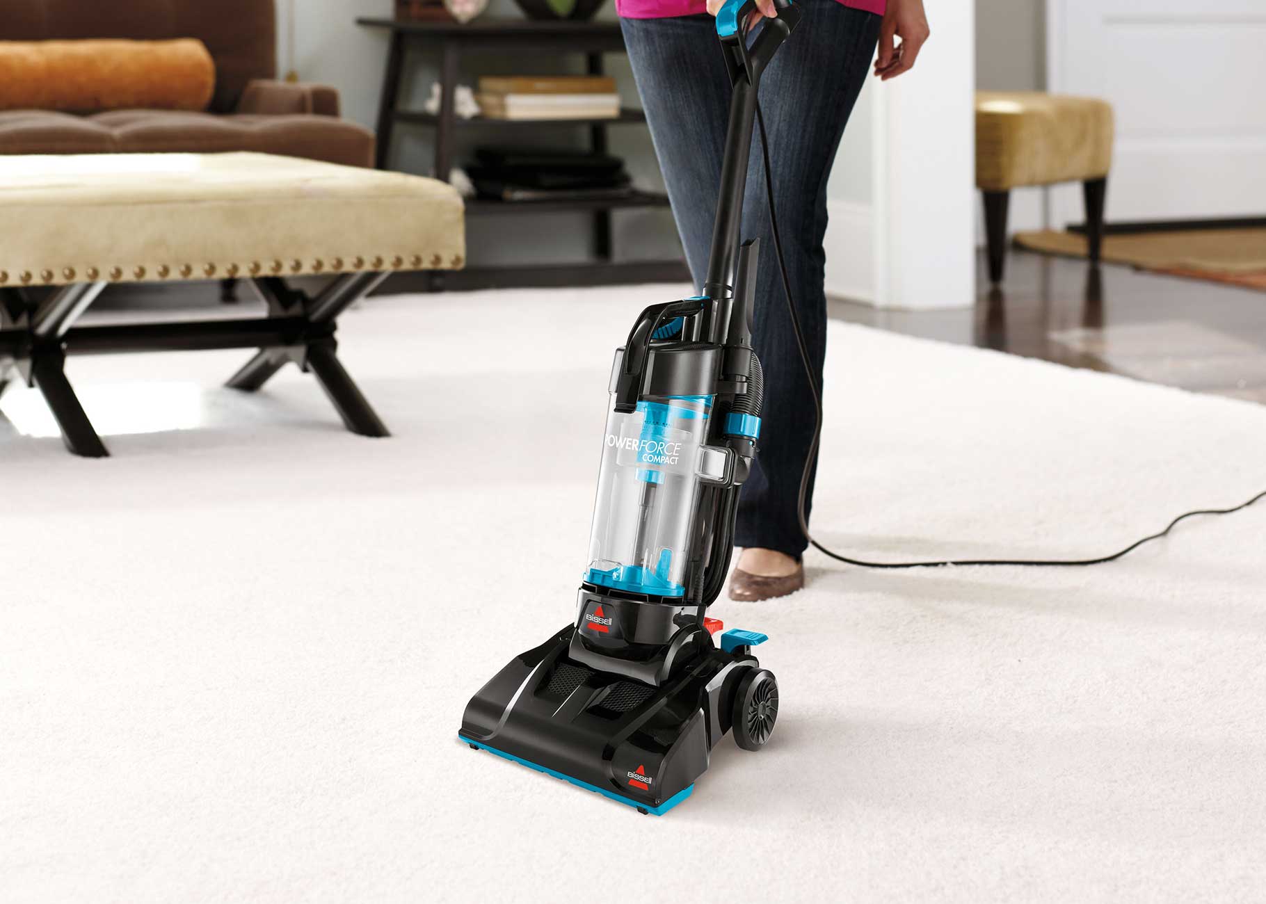 Vacuuming carpet