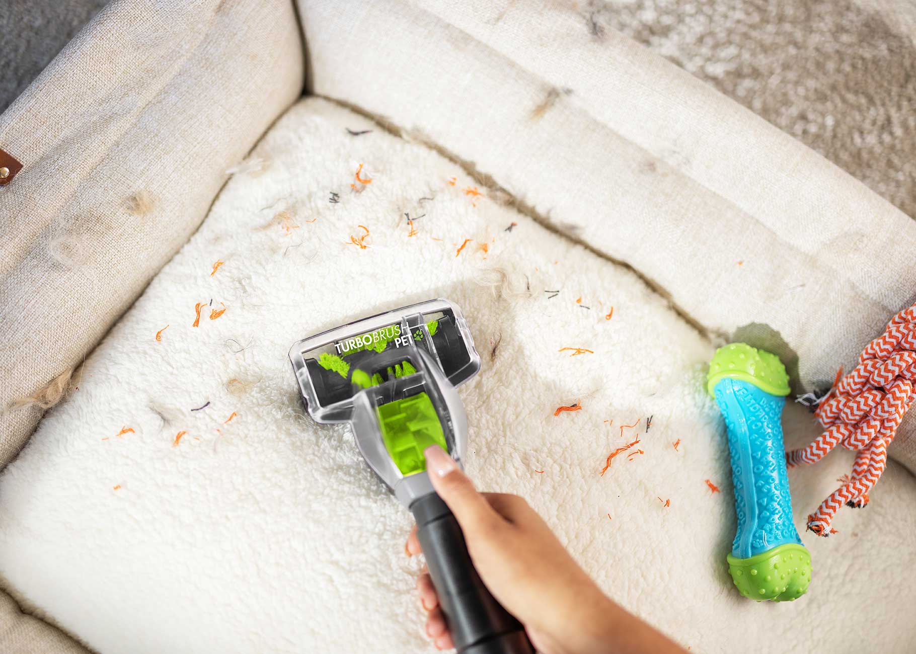 TurboBrush Tool to vacuum pet bed