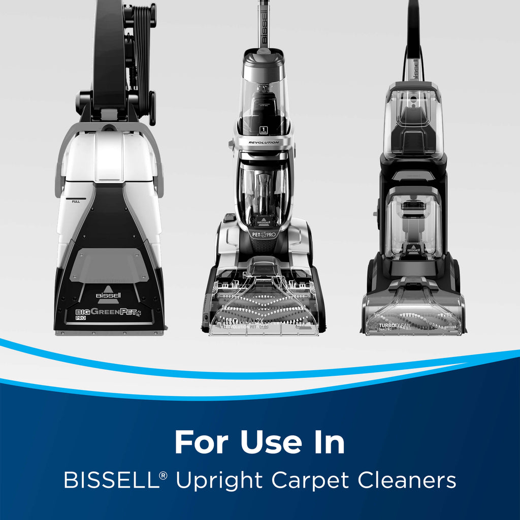 Three BISSELL upright carpet cleaners. Text: For Use
                        In BISSELL Upright Carpet Cleaners