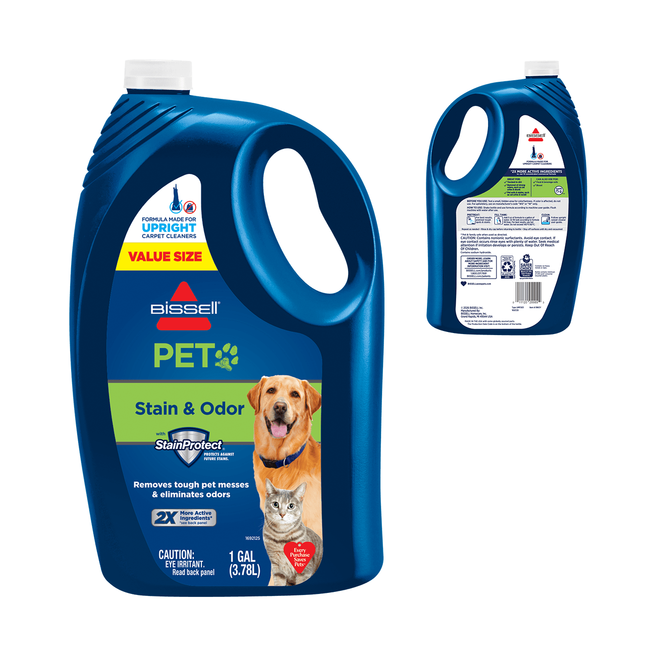 Pet Stain and Odor Formula Front and Back of Bottle